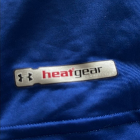 Under Armour UA Large L Blue Form Fit Compression Moisture Wick Logo Shirt NWT - Picture 7 of 8